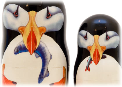 Bird Nesting Dolls Puffins 3pc/3.5''