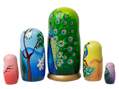 Russian Doll Toys Peacocks 5pc/6"