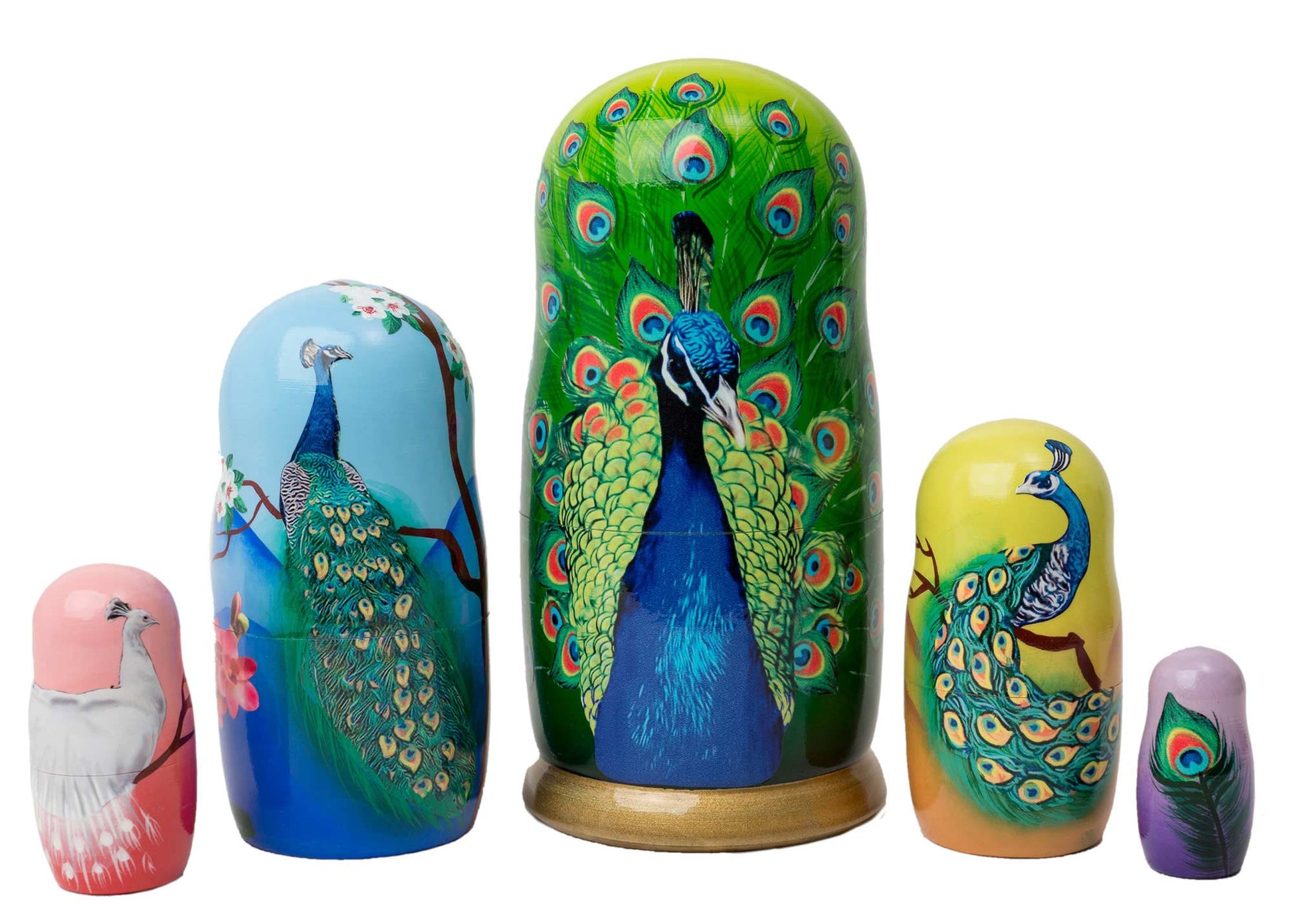 Russian Doll Toys Peacocks 5pc/6"