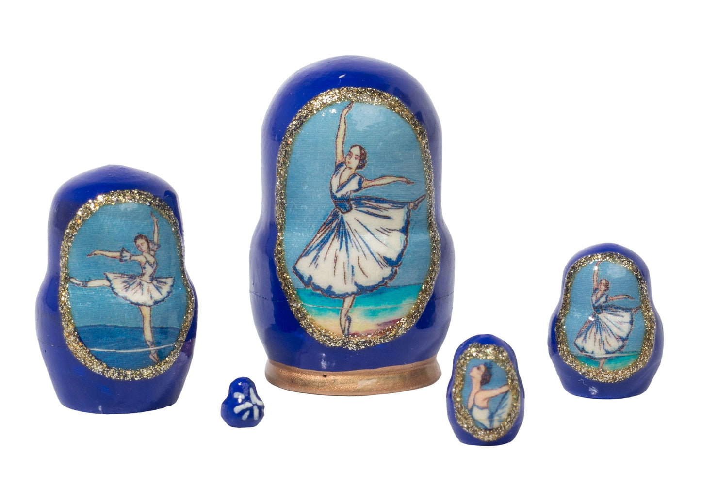 Russian Stackable Doll Miniature Swan Lake Ballerina 5pc/1''