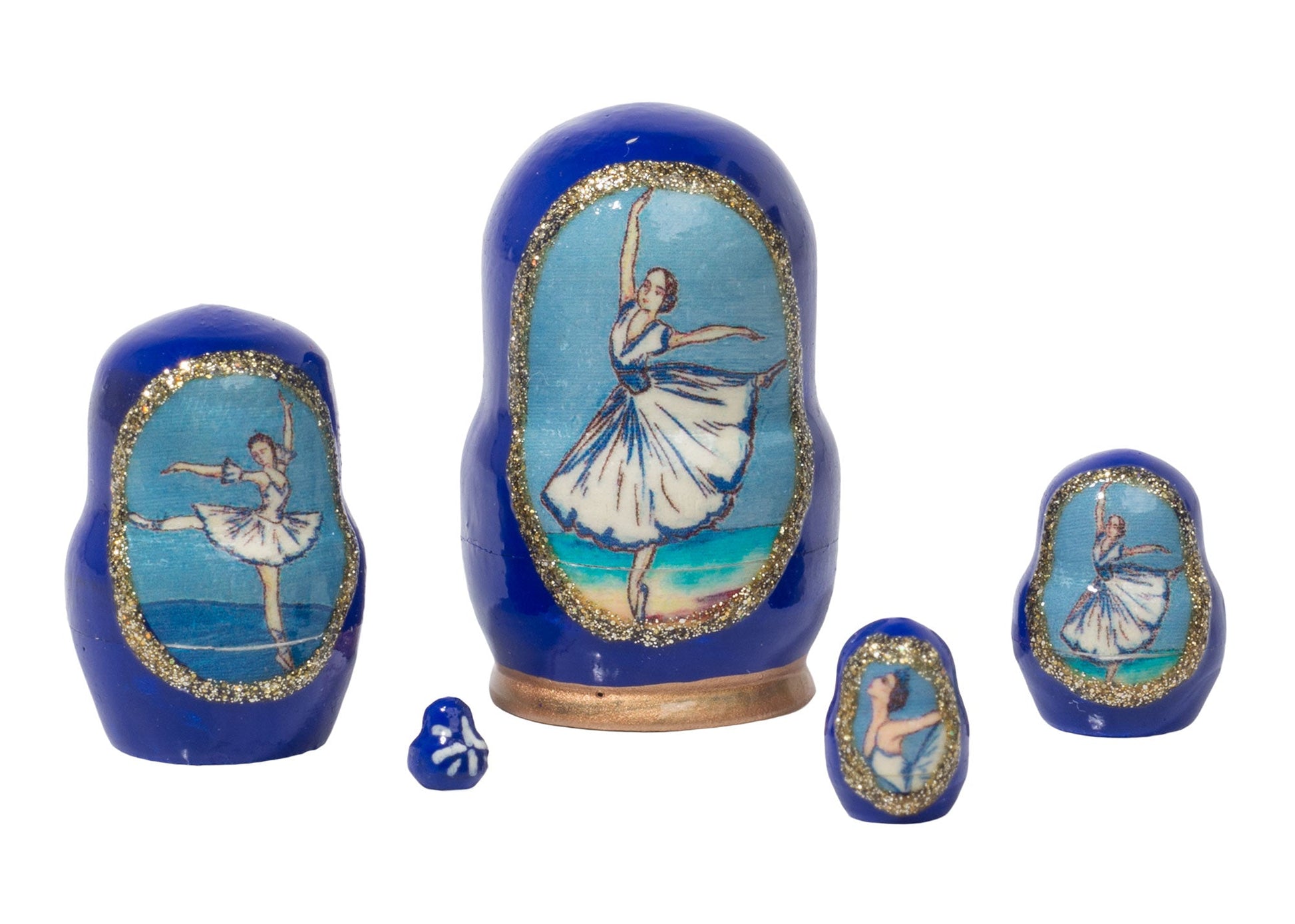 Russian Stackable Doll Miniature Swan Lake Ballerina 5pc/1''