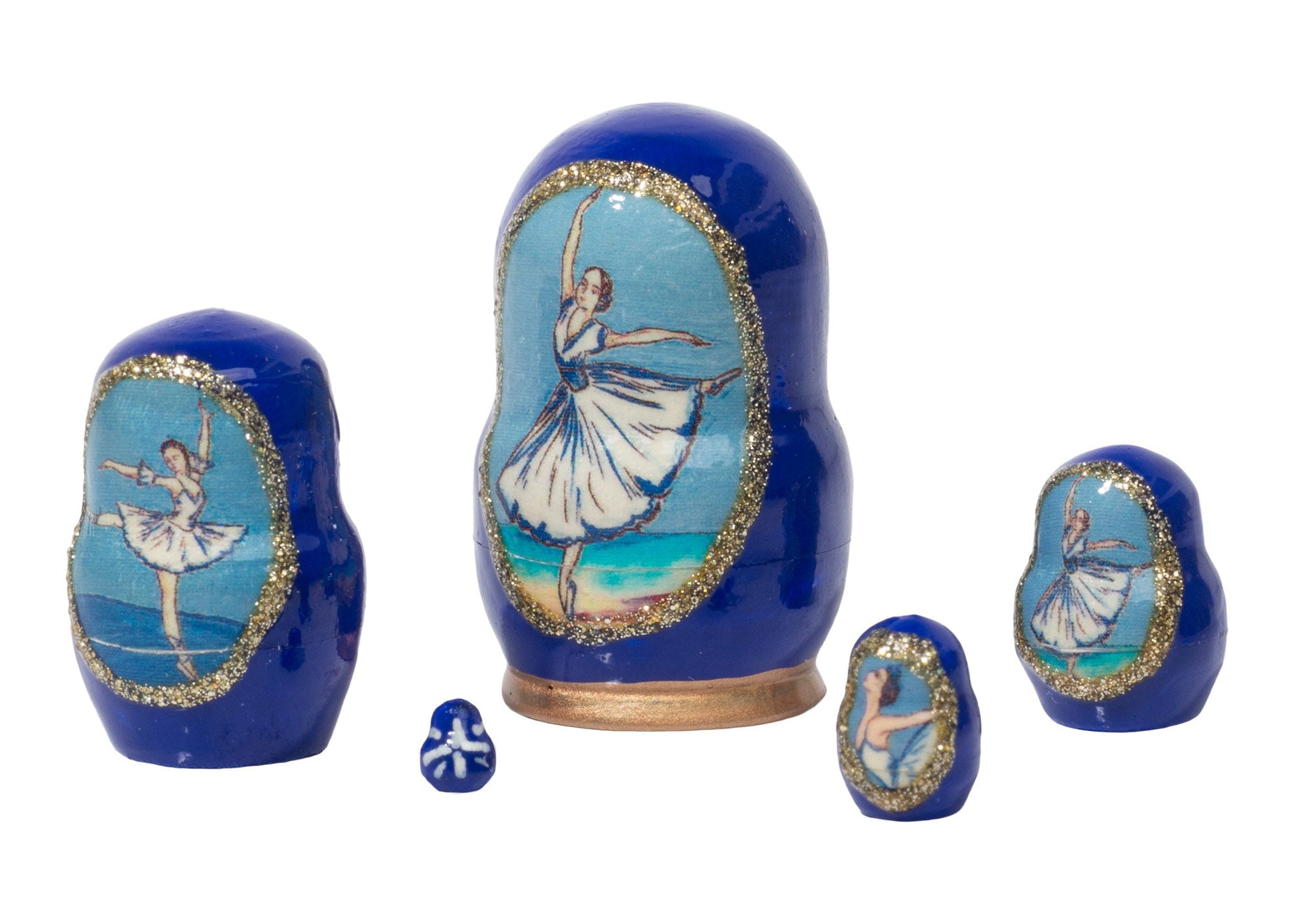 Russian Stackable Doll Miniature Swan Lake Ballerina 5pc/1''