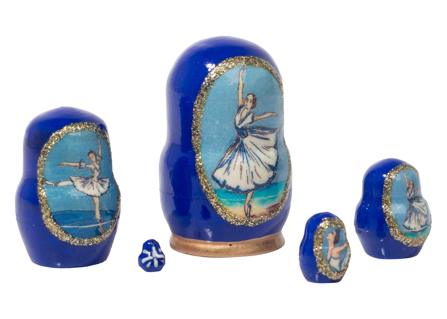 Russian Stackable Doll Miniature Swan Lake Ballerina 5pc/1''