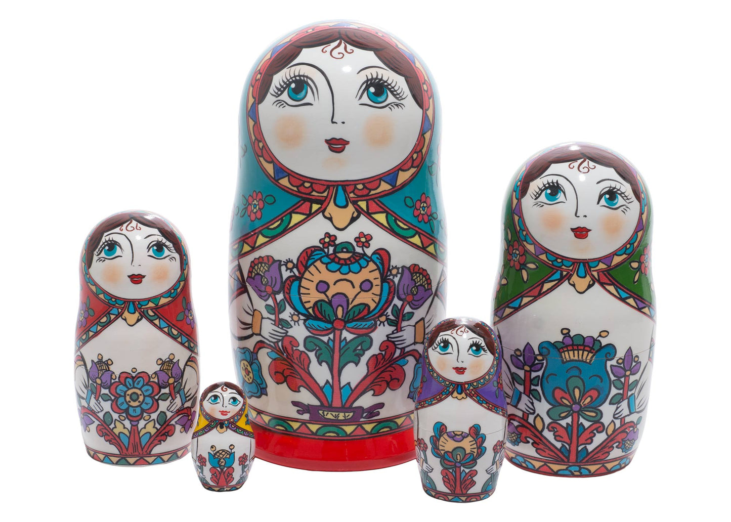 Russian Stackable Doll Northern Folk 5pc/6''