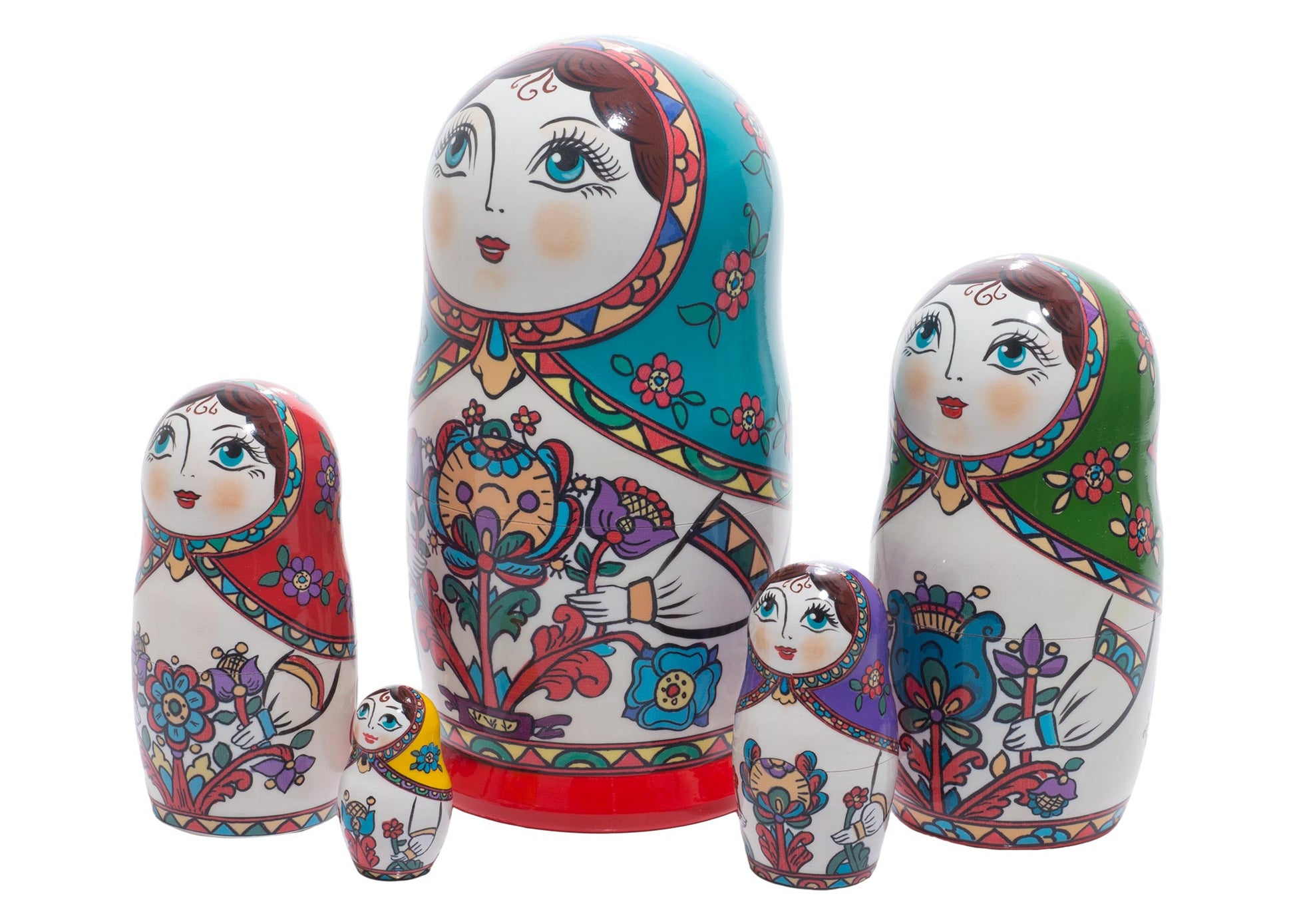 Russian Stackable Doll Northern Folk 5pc/6''