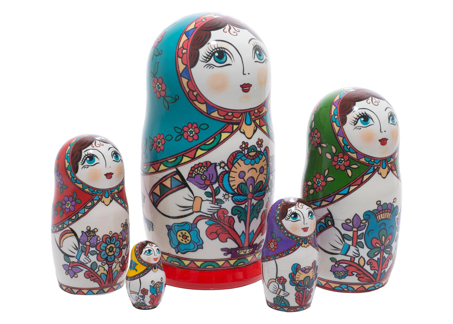 Russian Stackable Doll Northern Folk 5pc/6''