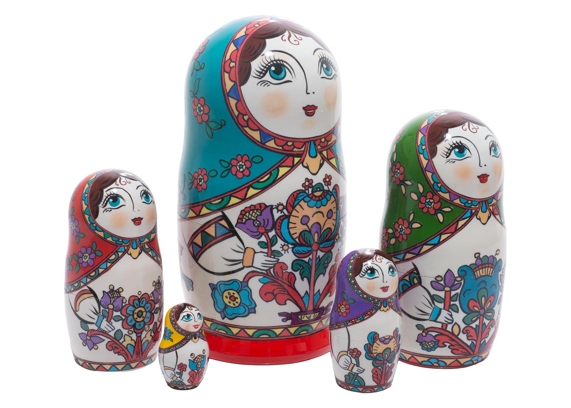 Russian Stackable Doll Northern Folk 5pc/6''