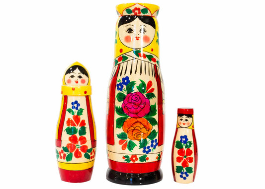 Russian Stackable Doll Semenov Tall Girl 3pc/8”