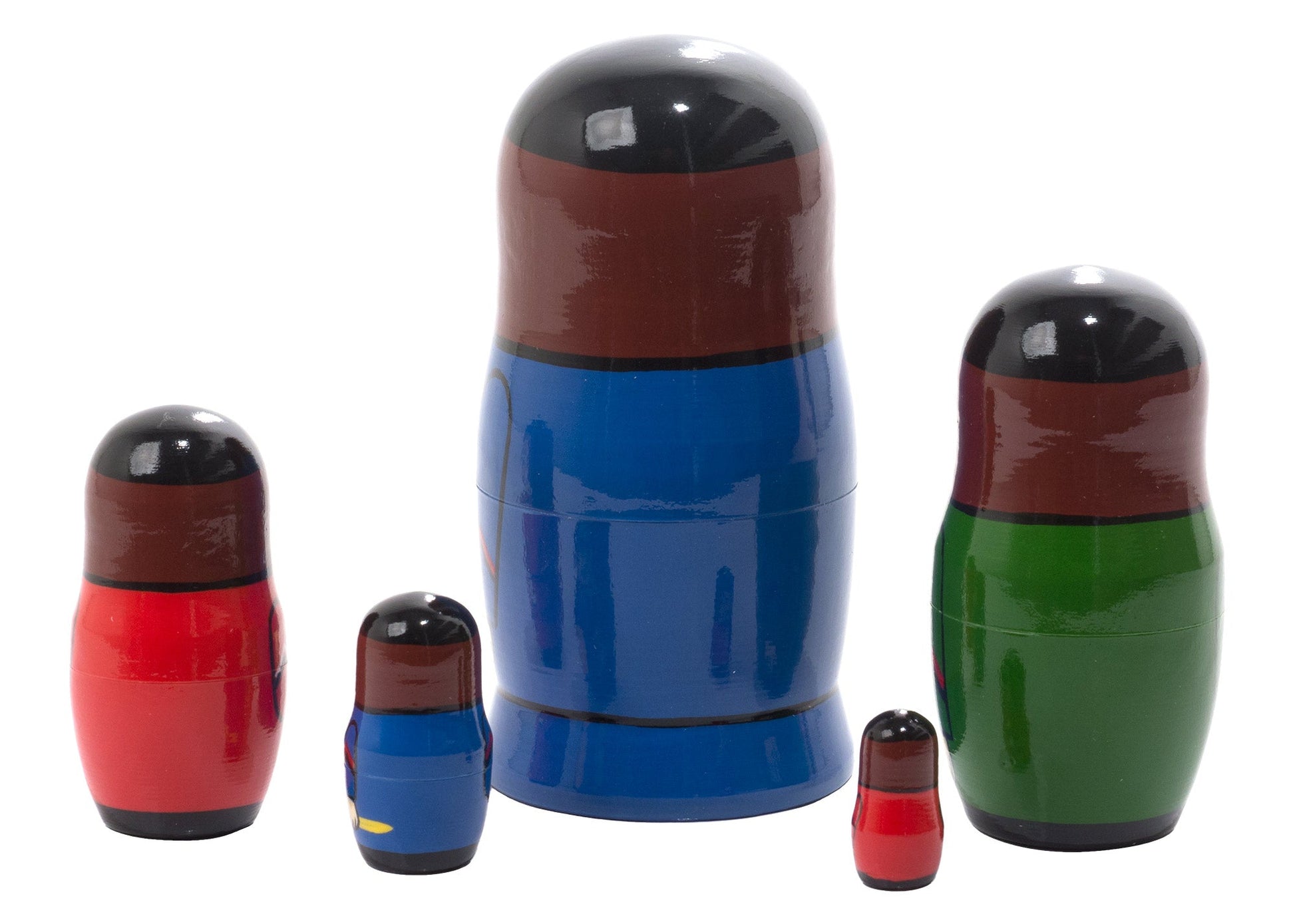 Russian Stackable Dolls Soldiers 5pc/4''