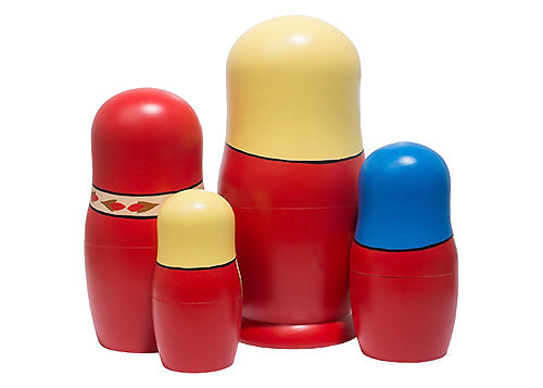 Russian Stackable Dolls Tinker, Tailor, Soldier, Spy 4pc/5"