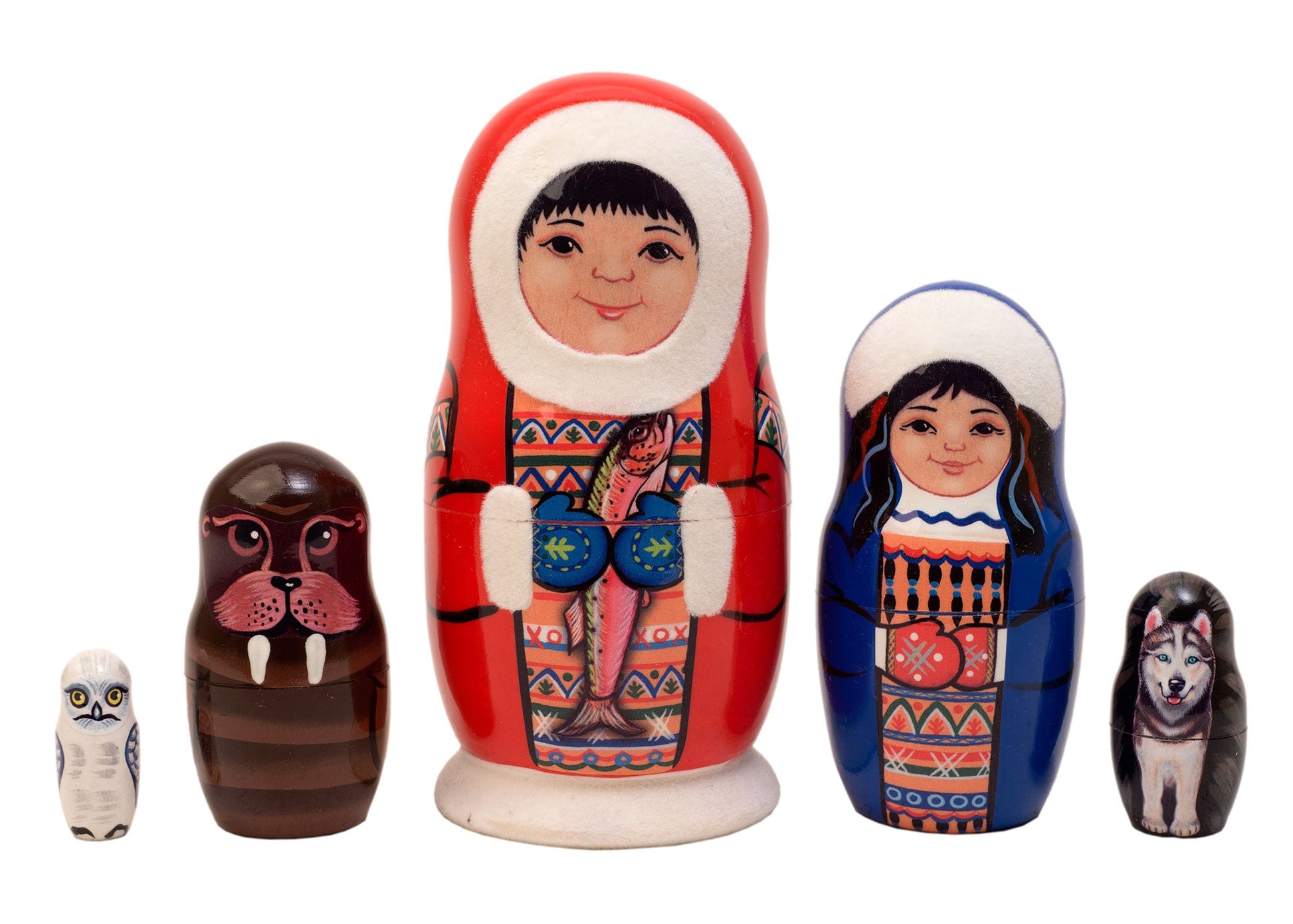 Stackable Dolls Eskimo Nesting Doll 5pcs/6’’