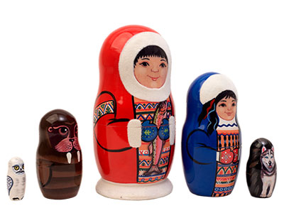Stackable Dolls Eskimo Nesting Doll 5pcs/6’’
