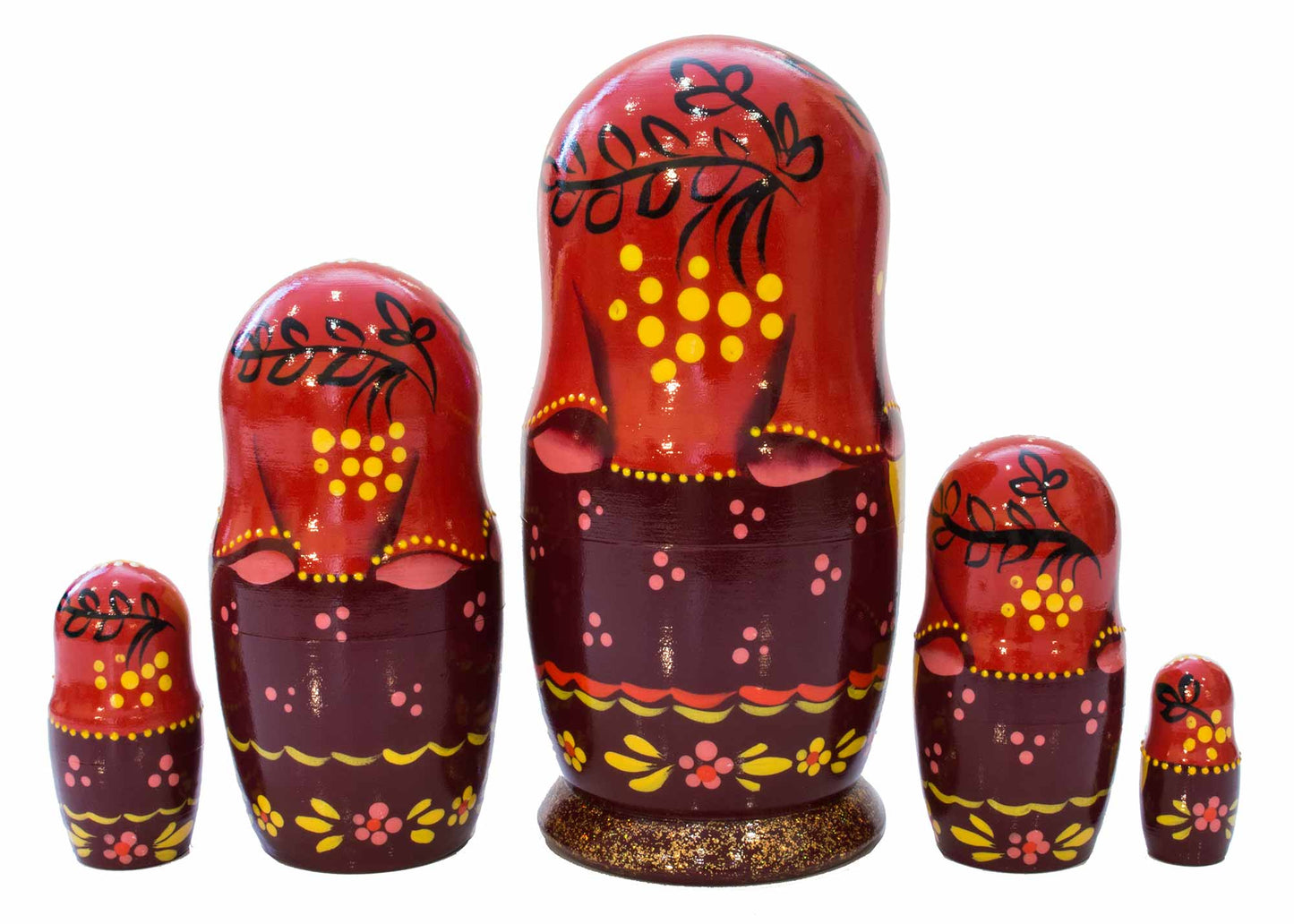 Stackable Dolls Gold Samovar Matryoshka 5pc/6''