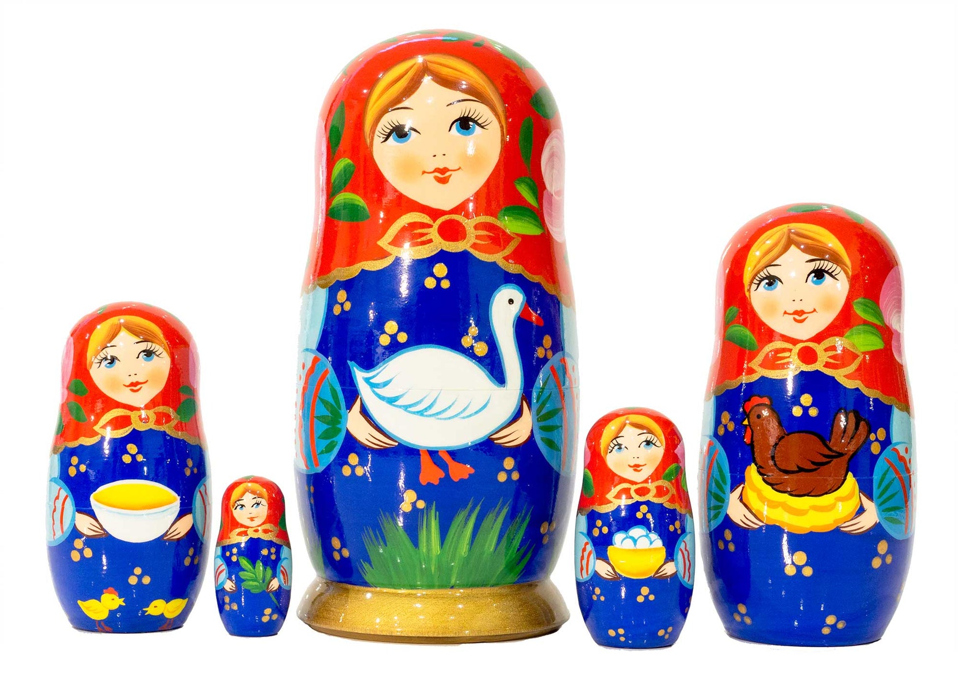 Stackable Dolls Goose Matryoshka 5pc/6''