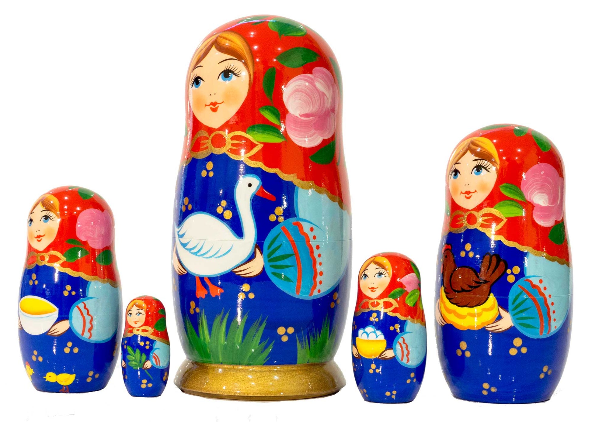 Stackable Dolls Goose Matryoshka 5pc/6''