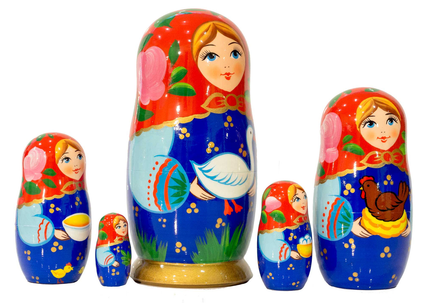 Stackable Dolls Goose Matryoshka 5pc/6''
