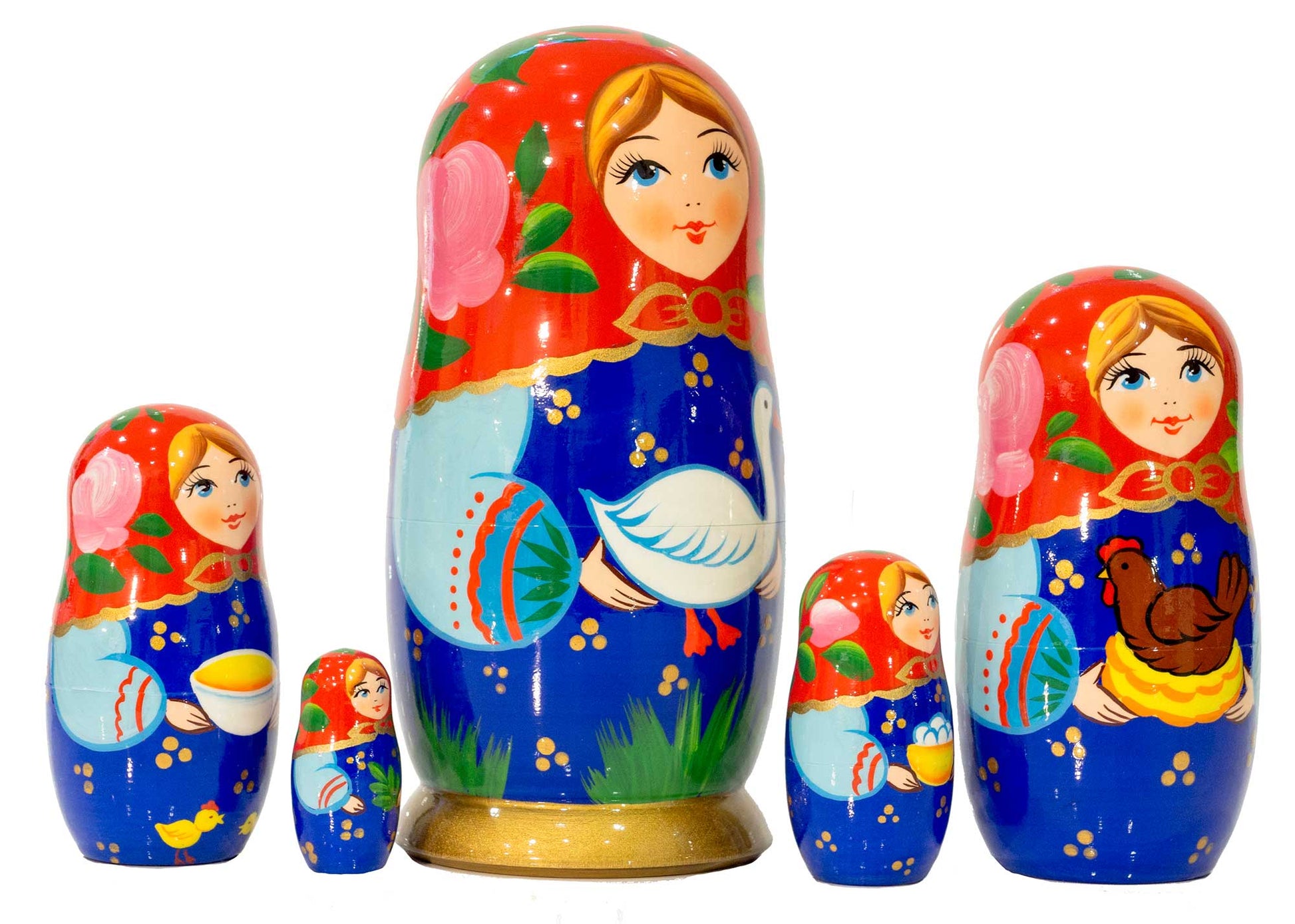 Stackable Dolls Goose Matryoshka 5pc/6''