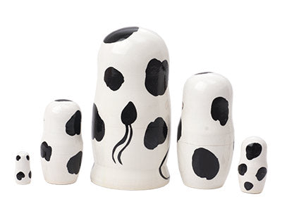 Stackable Dolls Holstein Cow 5pc/4"