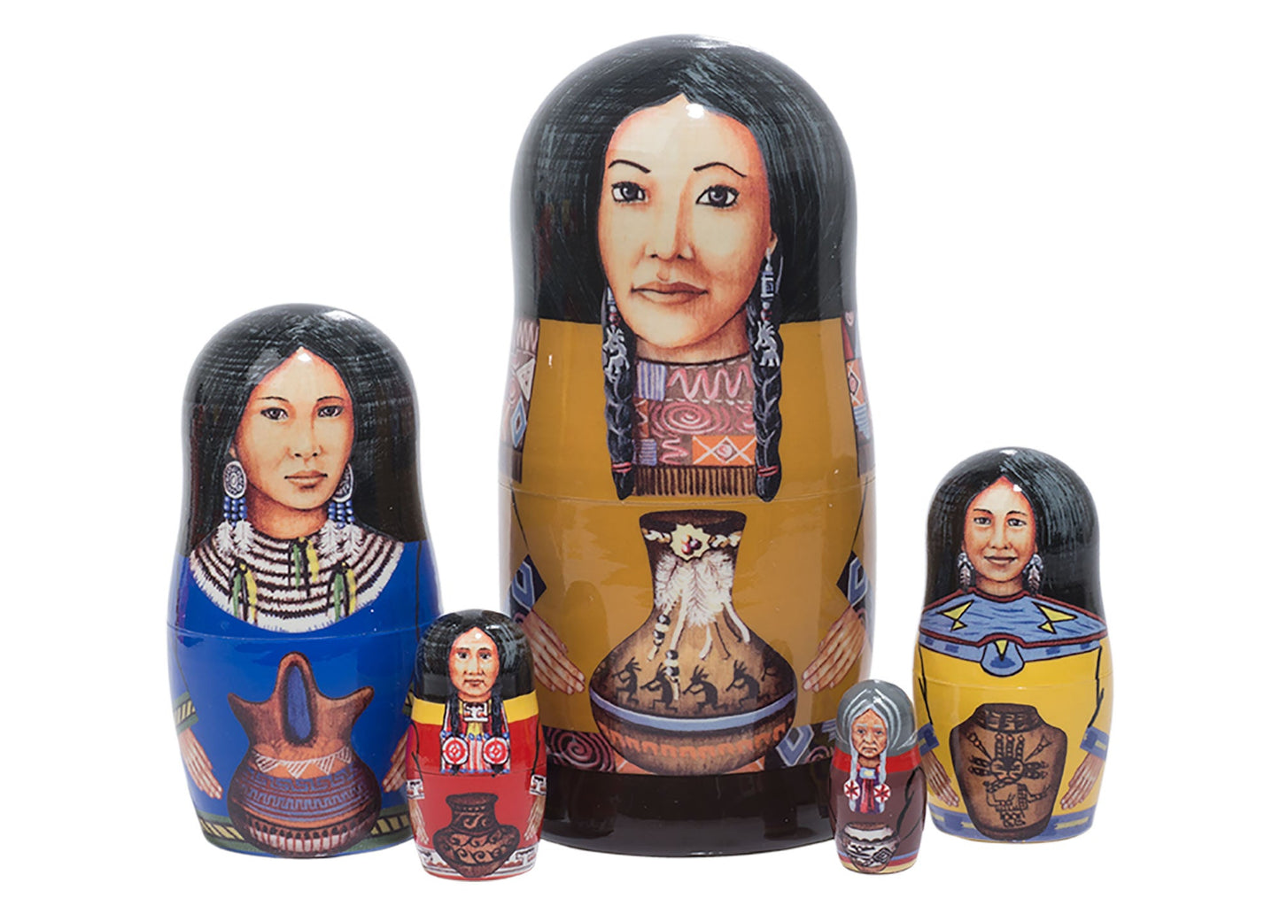 Stackable Dolls Indian Princesses 5pc/5"