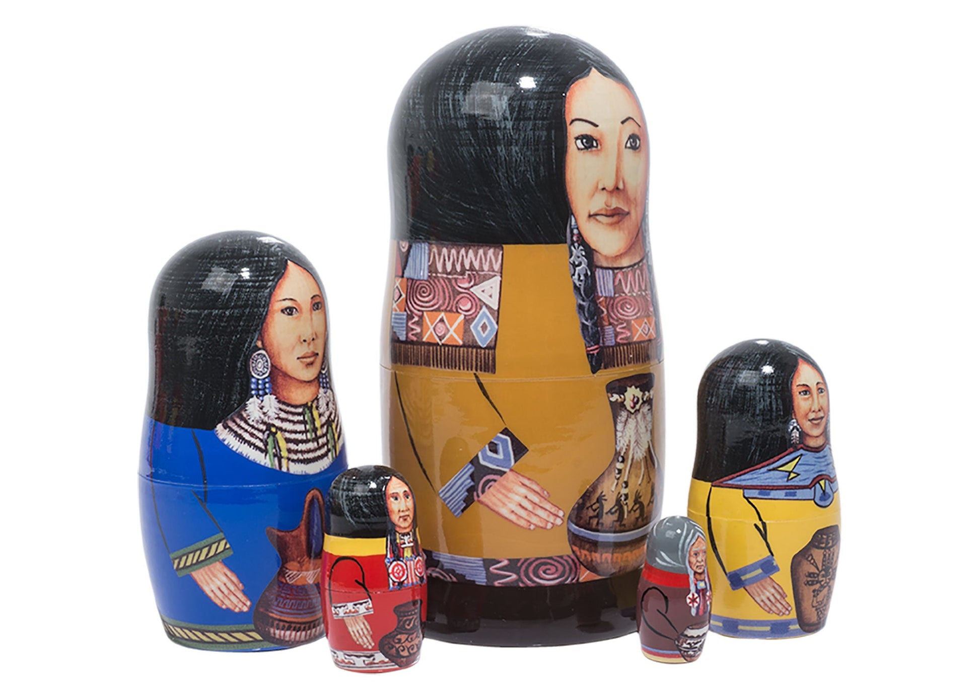 Stackable Dolls Indian Princesses 5pc/5"