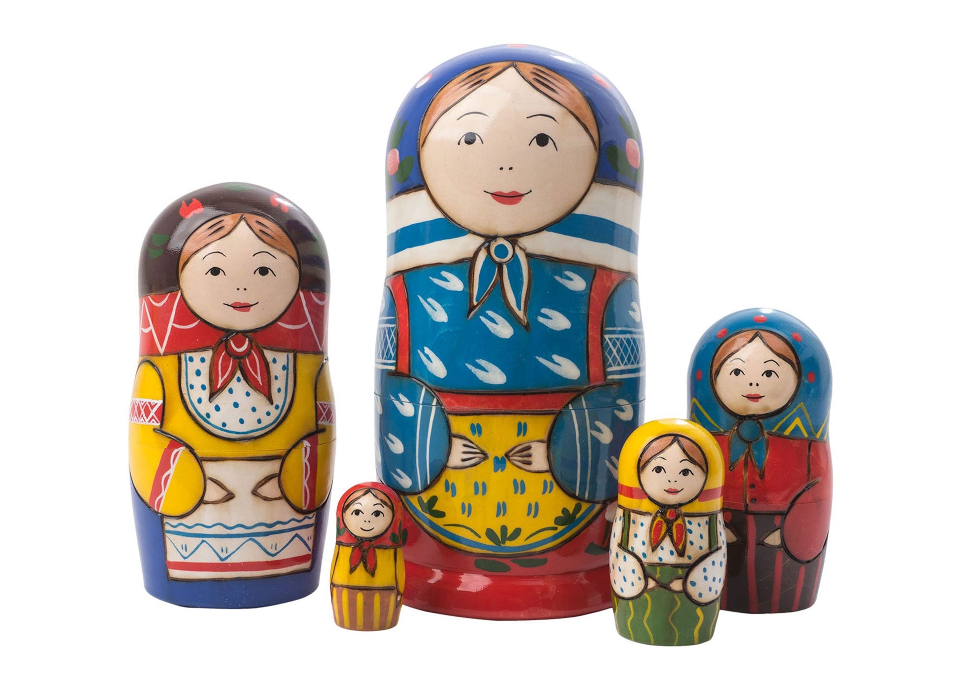 Stackable Dolls Peasant Family 5pc/6’’