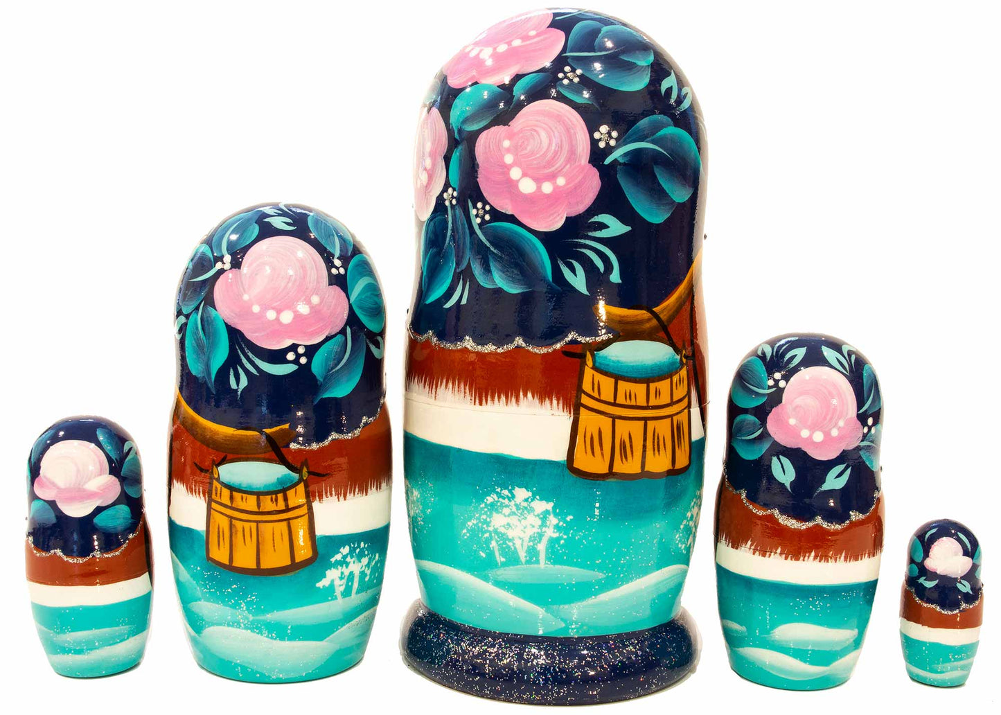 Stackable Dolls Water Carrier Matryoshka 5pc/6''
