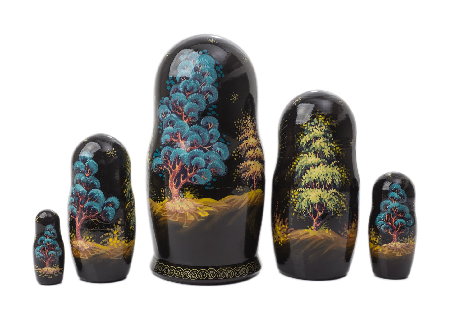 Stackable Russian Dolls Firebird 5pc/4.25"