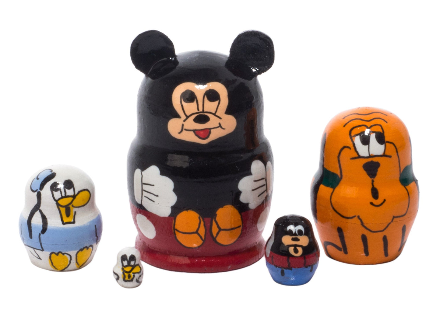 Stackable Russian Dolls Miniature Mickey Mouse 5pc/1.25''
