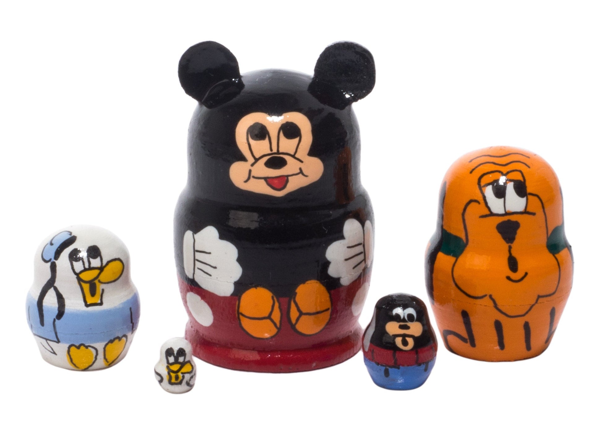 Stackable Russian Dolls Miniature Mickey Mouse 5pc/1.25''
