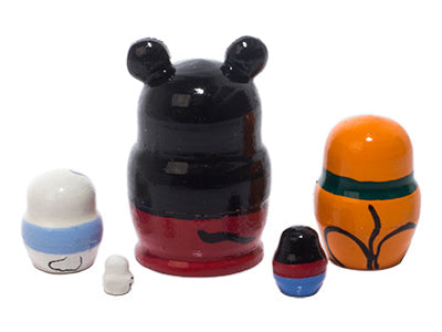 Stackable Russian Dolls Miniature Mickey Mouse 5pc/1.25''