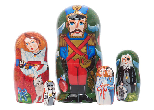 Stackable Russian Dolls Nutcracker 5pc/6''