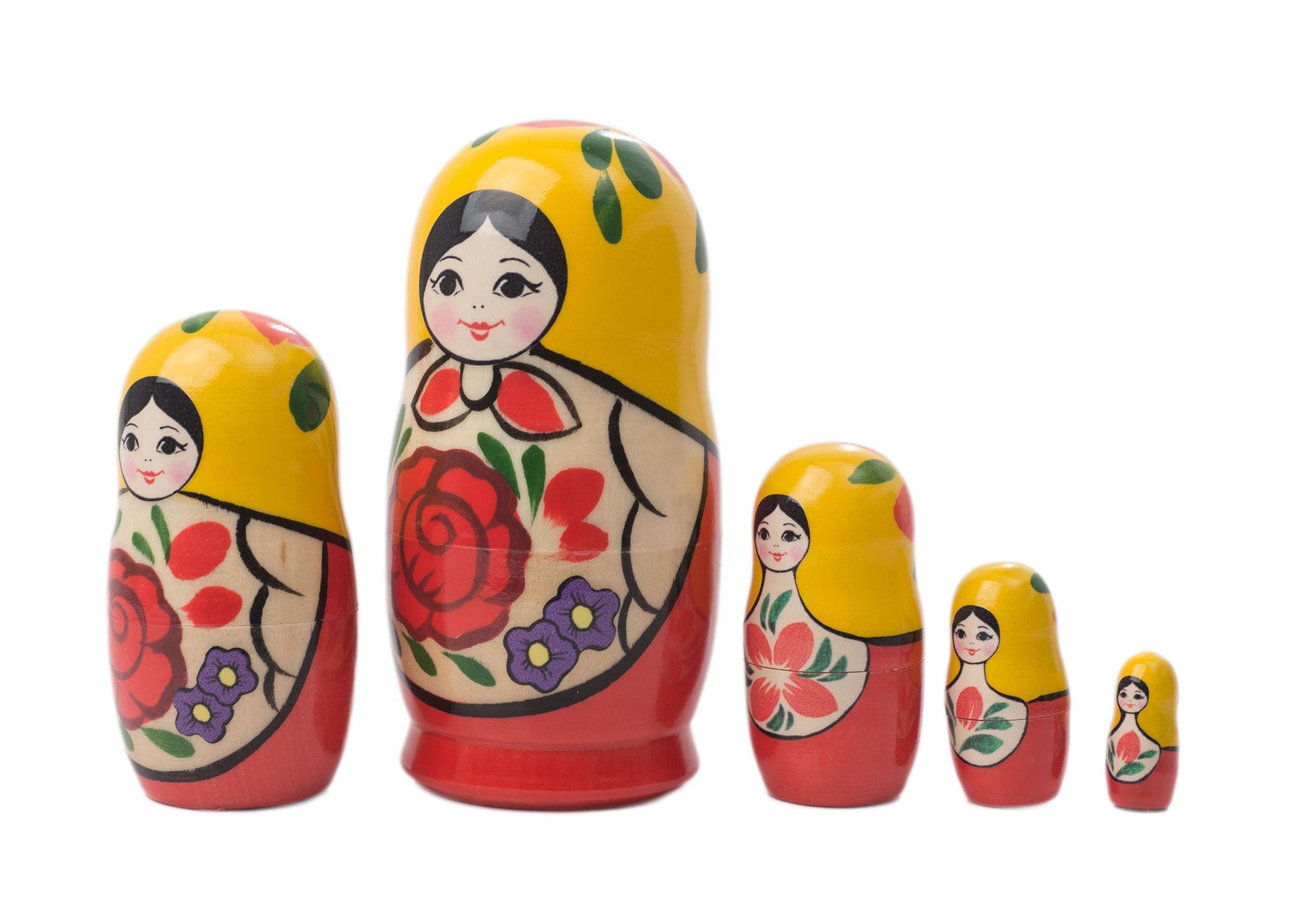 Stackable Russian Dolls Semenov 5pc/4"