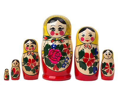 Stackable Russian Dolls Semenov 6pc/5”