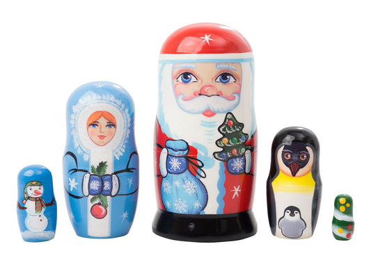 Xmas Nesting Dolls Christmas Doll 5pc/4''