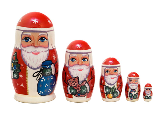 Xmas Nesting Dolls Father Frost 5pc/4"