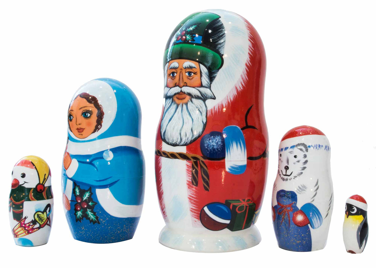 Xmas Nesting Dolls Polar Christmas 5pc/5''