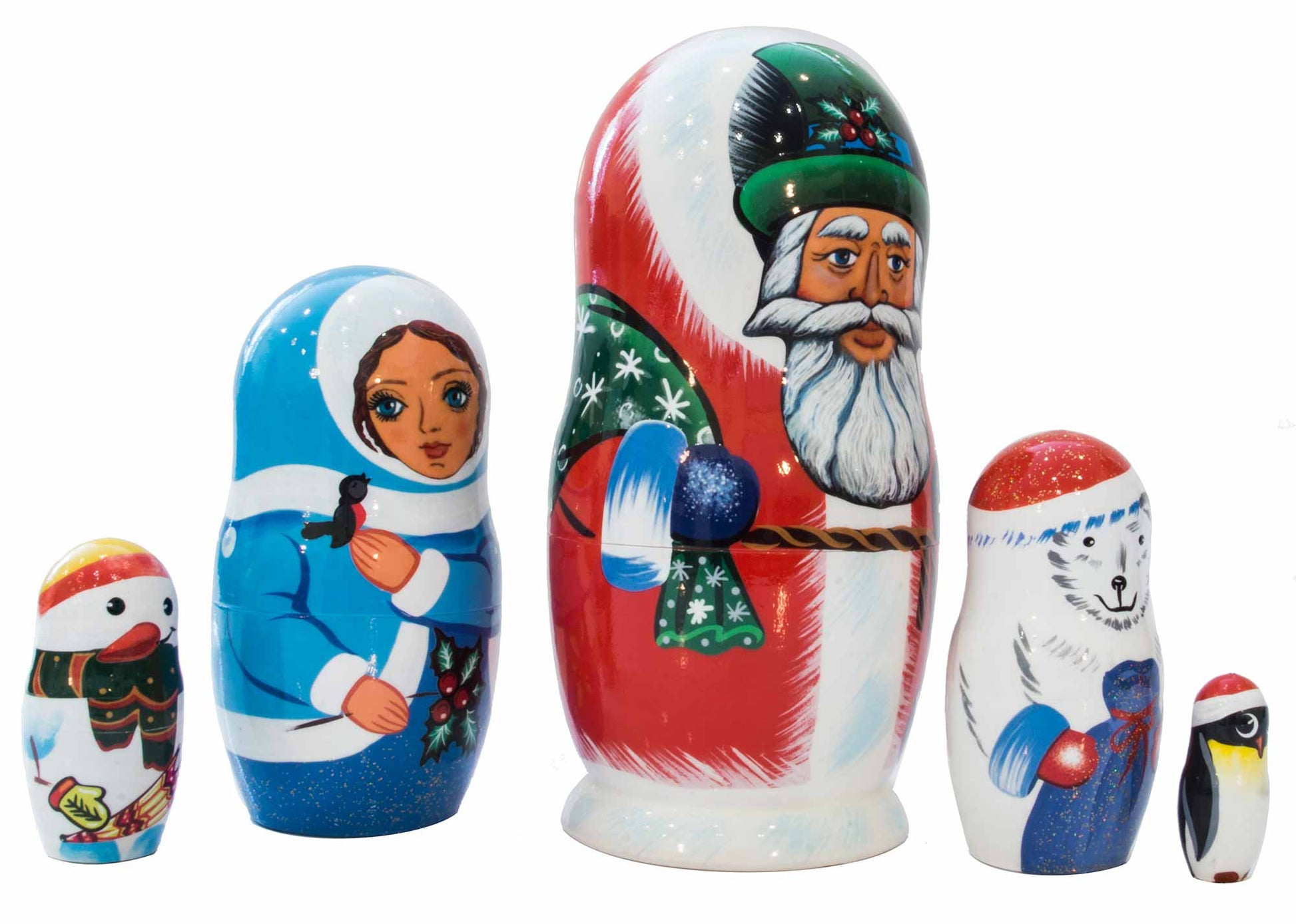 Xmas Nesting Dolls Polar Christmas 5pc/5''