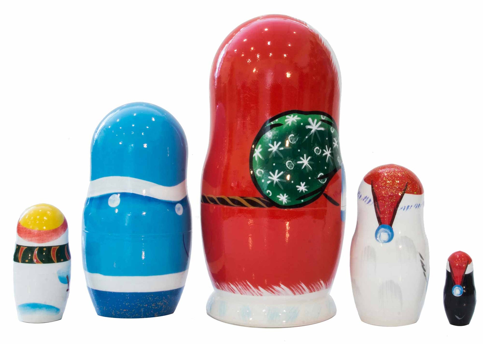 Xmas Nesting Dolls Polar Christmas 5pc/5''