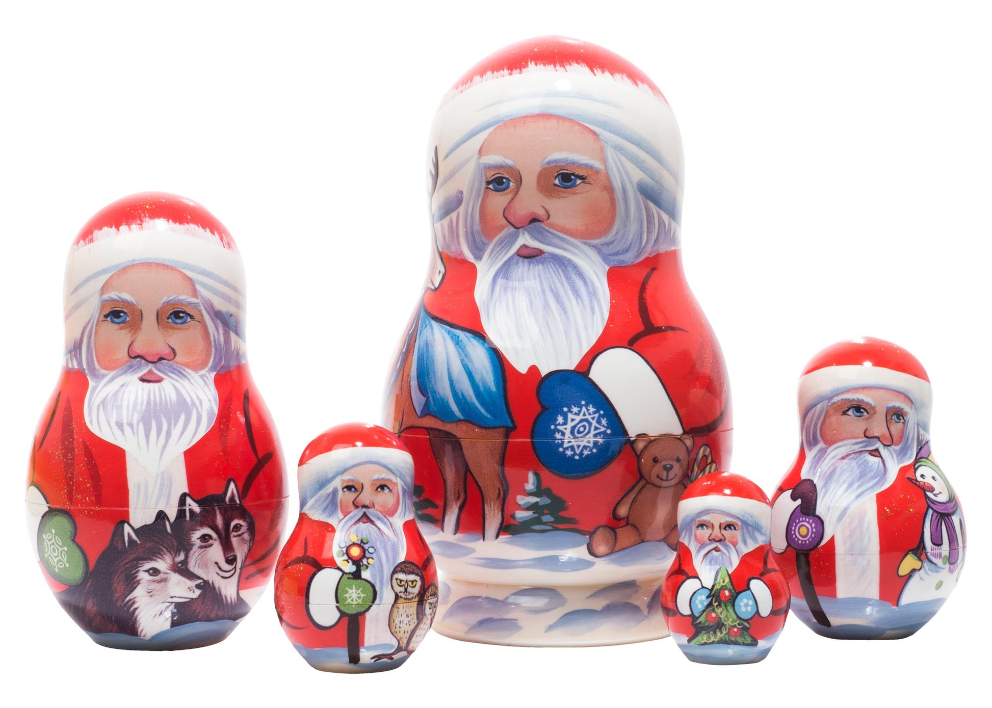 Xmas Nesting Dolls Yukon Santa 5pc/5''
