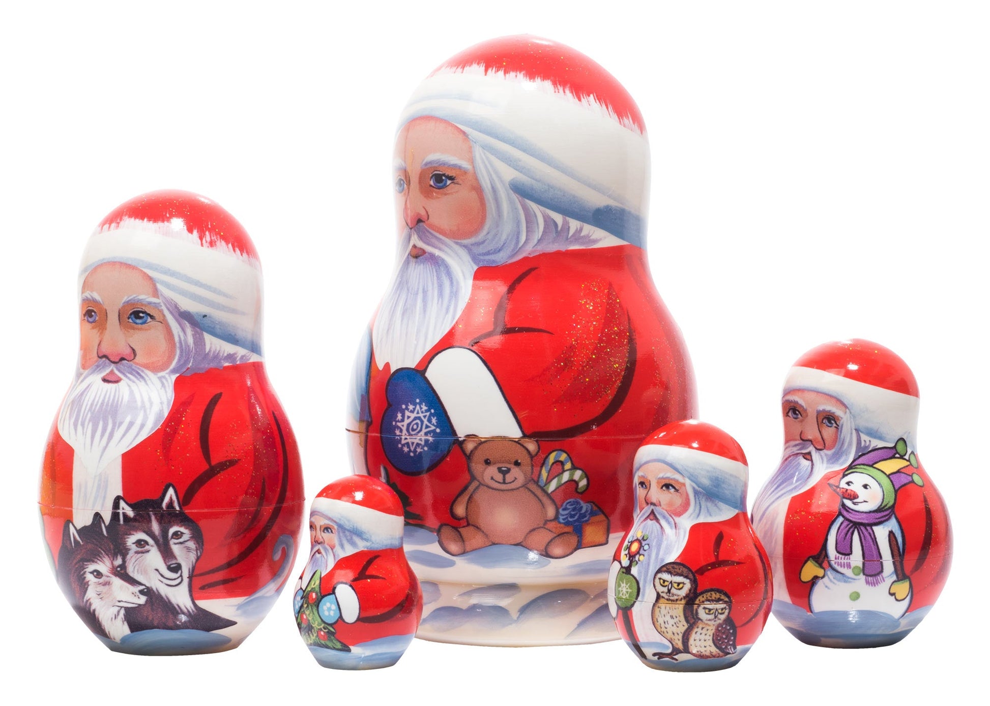 Xmas Nesting Dolls Yukon Santa 5pc/5''