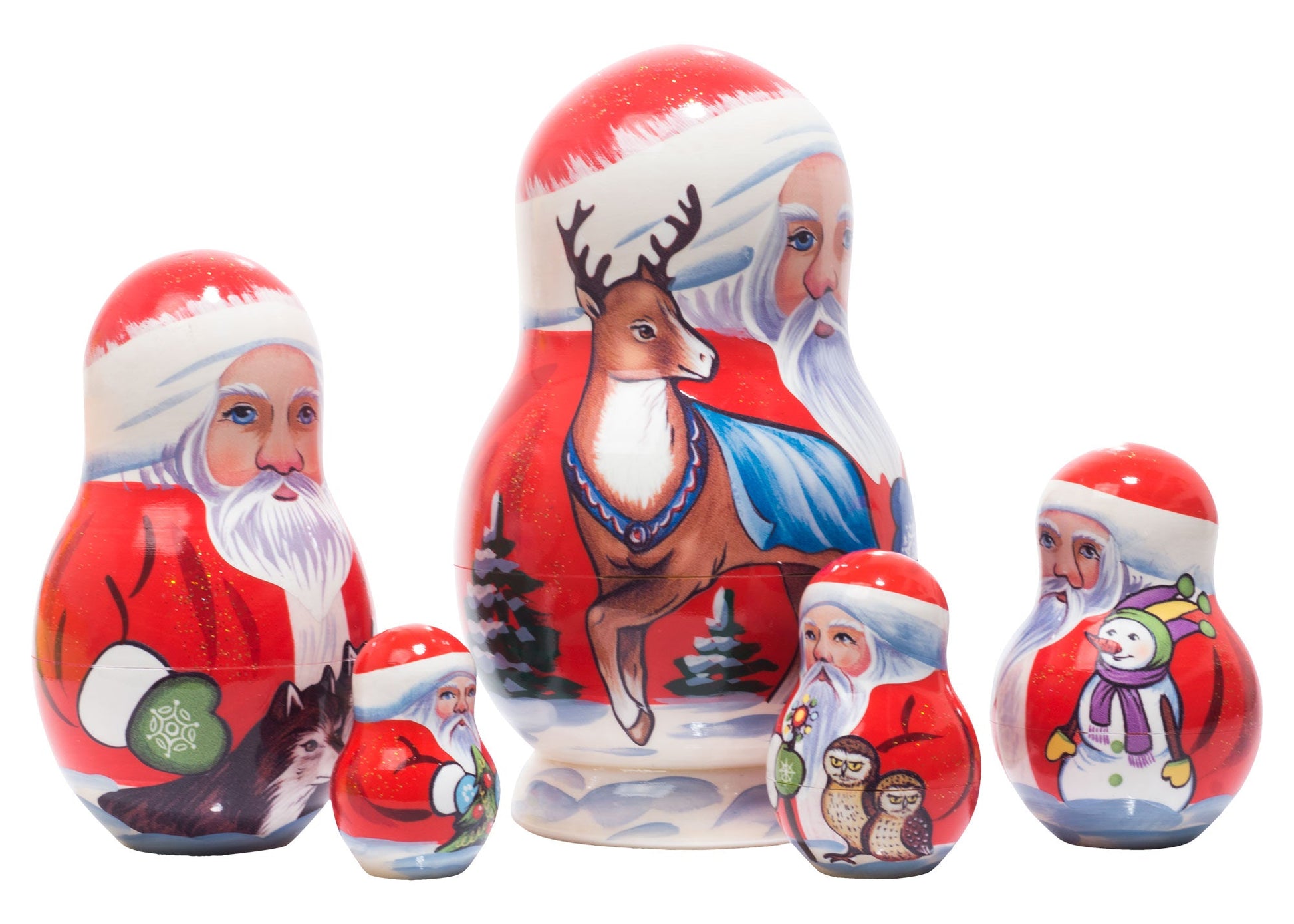 Xmas Nesting Dolls Yukon Santa 5pc/5''
