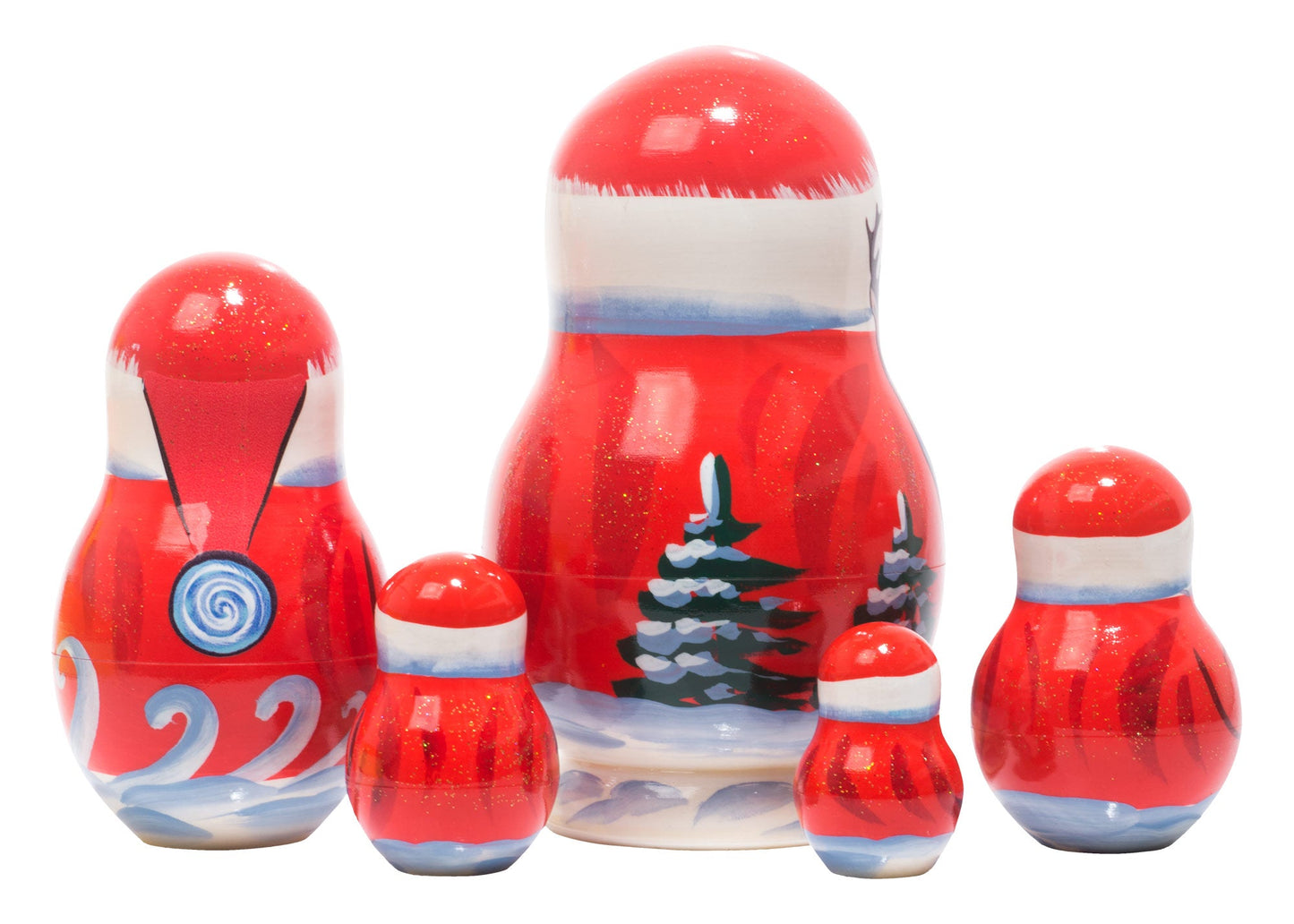 Xmas Nesting Dolls Yukon Santa 5pc/5''